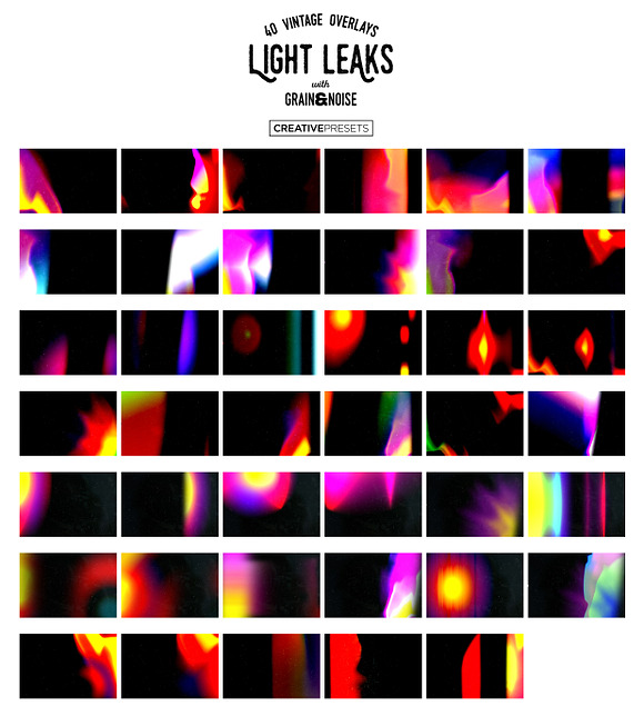 40 Vintage Light Leaks Overlays in Textures - product preview 5