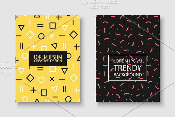 Trendy posters, backgrounds, covers in Illustrations - product preview 1