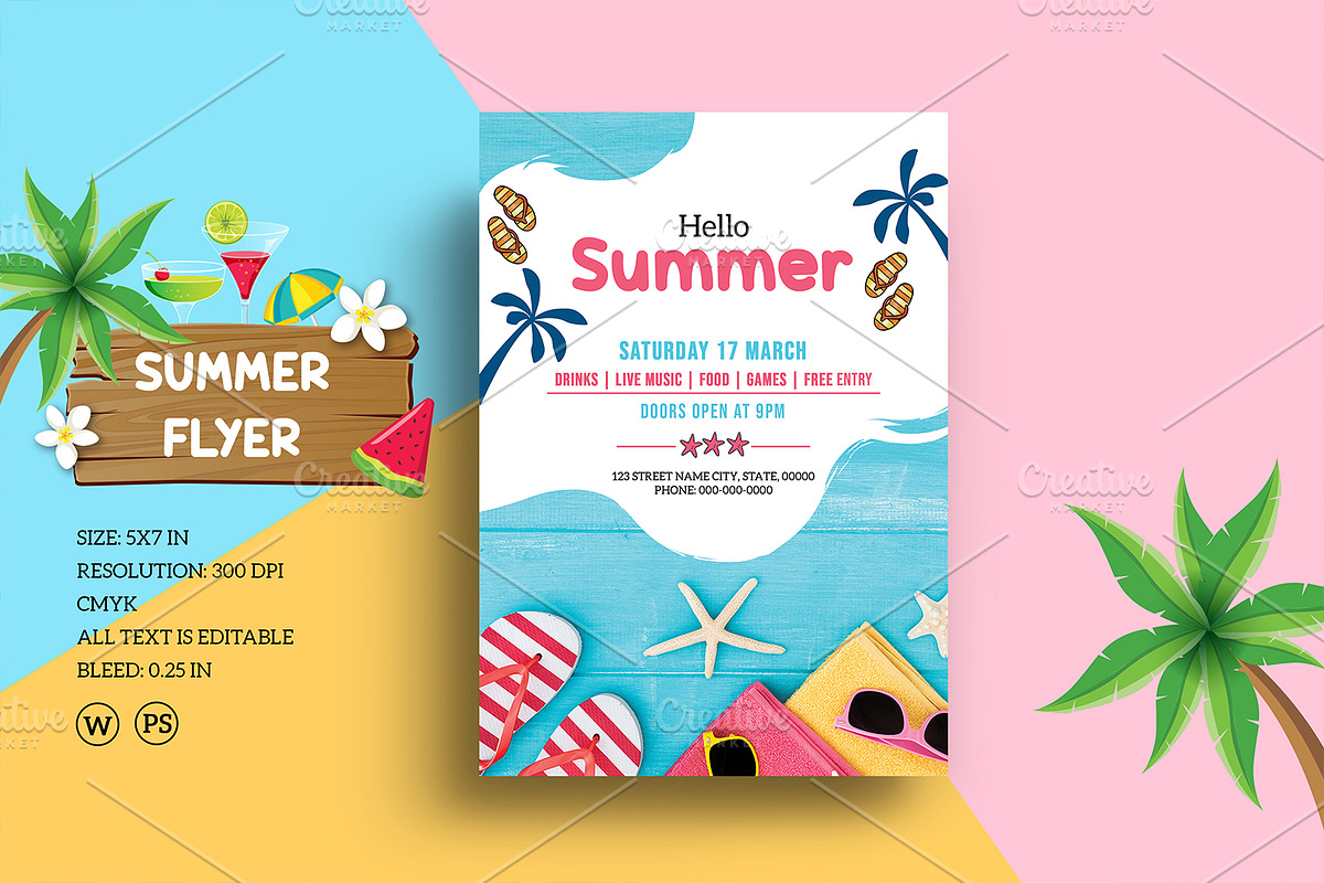Summer Celebration Flyer -V1030 in Flyer Templates - product preview 8