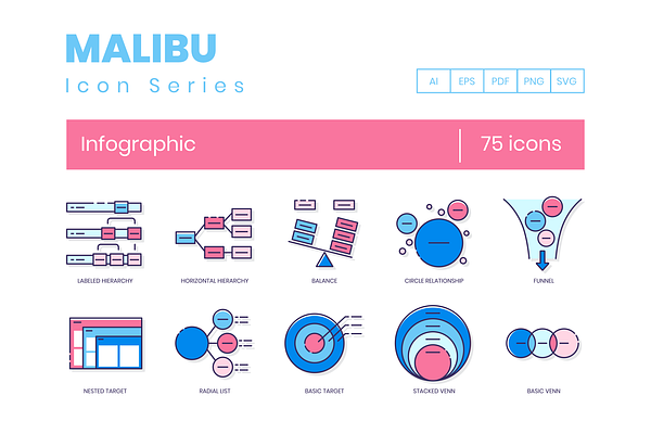 75 Infographic Icons | Malibu