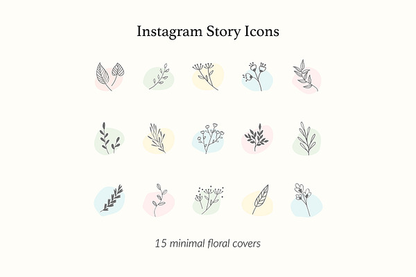 Botanical Instagram Story Icons
