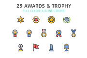25 Awards & Trophy Full-Color Icon