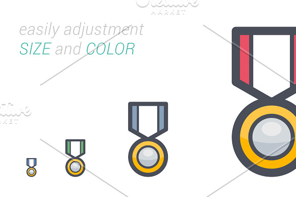 25 Awards & Trophy Full-Color Icon in Flag Icons - product preview 2