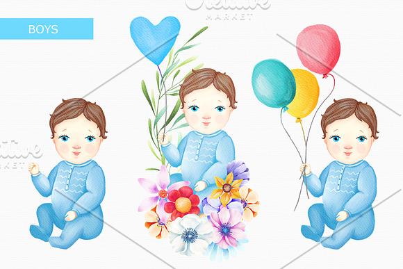 Watercolor Baby Collection in Illustrations - product preview 2