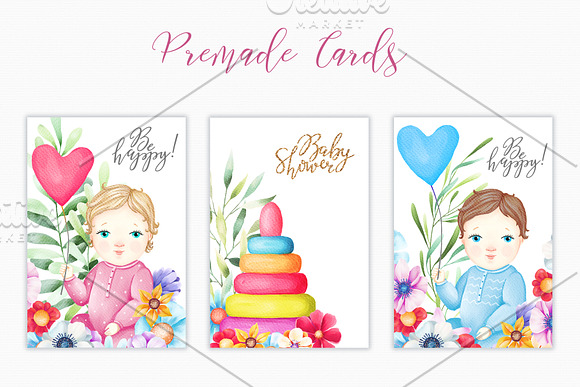 Watercolor Baby Collection in Illustrations - product preview 8