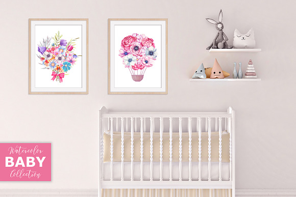 Watercolor Baby Collection in Illustrations - product preview 18