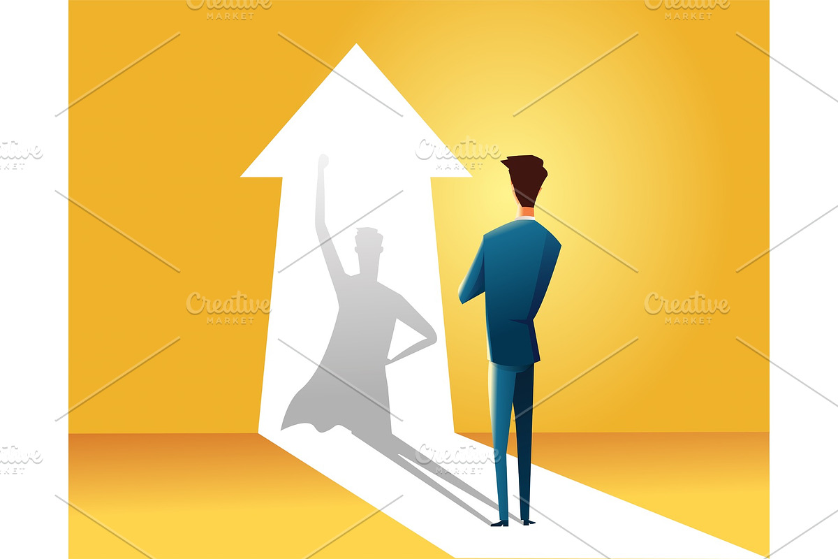 Businessman with superhero shadow in Illustrations - product preview 8