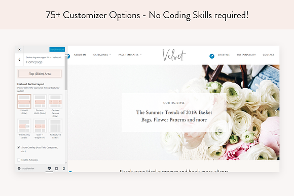 Modern Blog & Shop Theme - Velvet in WordPress Blog Themes - product preview 1