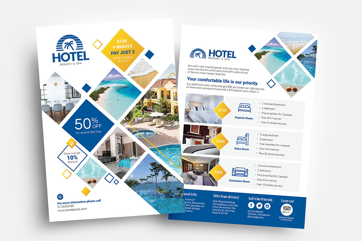 Hotel Flyers in Flyer Templates - product preview 8