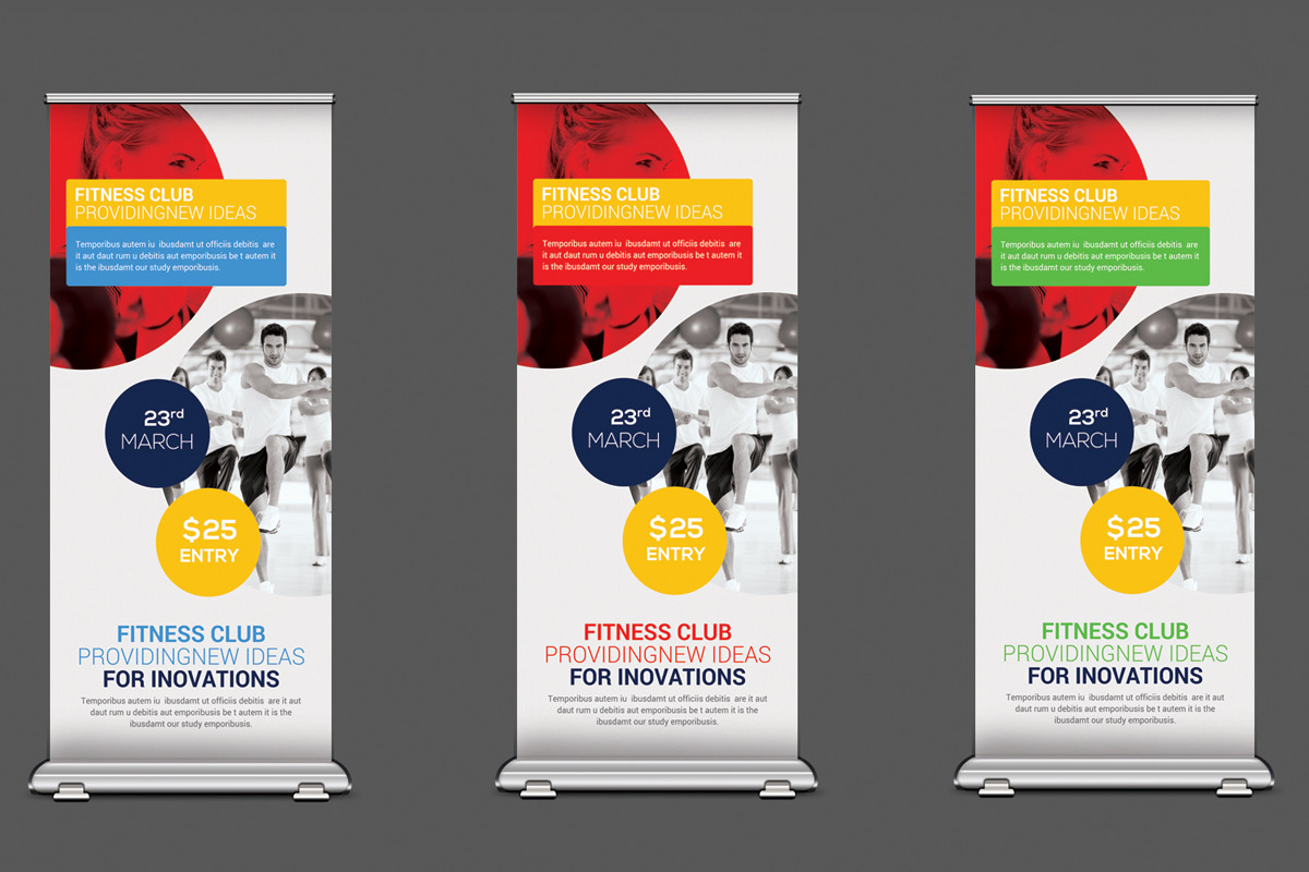 Fitness Roll Up Banner in Flyer Templates - product preview 8