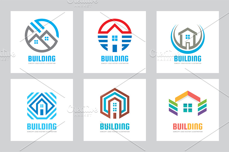 Building House Vector Logo Set