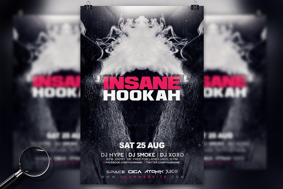 Insane Hookah | Premium Flyer Design in Flyer Templates - product preview 8