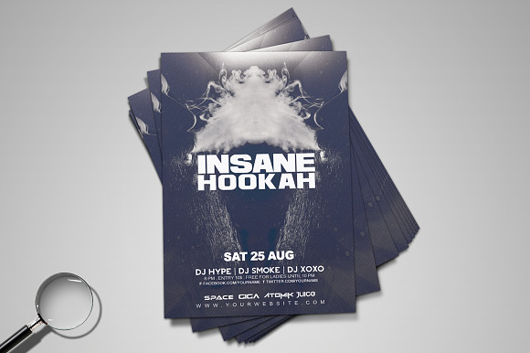Insane Hookah | Premium Flyer Design in Flyer Templates - product preview 3