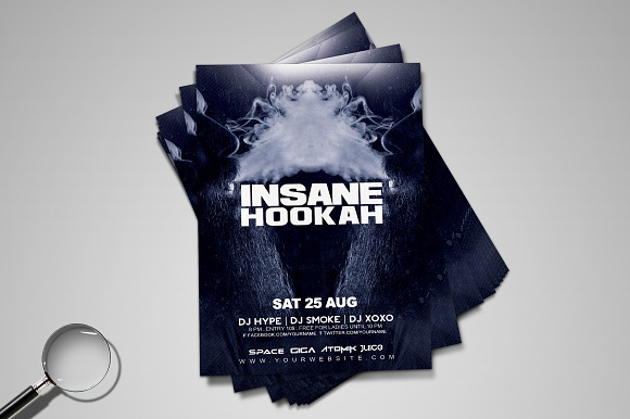 Insane Hookah | Premium Flyer Design in Flyer Templates - product preview 6