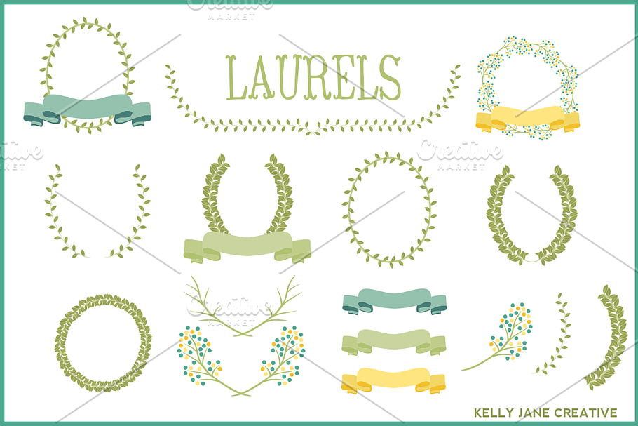 Laurels, Ribbons & Wreaths Vector in Illustrations - product preview 8