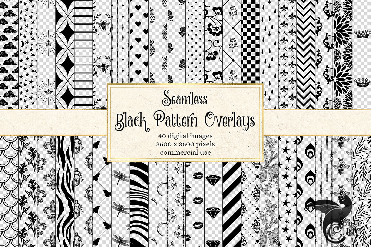 Black Pattern Overlays in Patterns - product preview 8