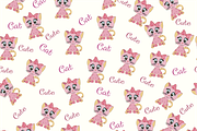 Cute cat pattern vector