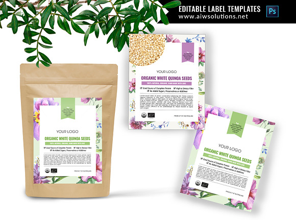 Bag or Pouch Label Template ID71 in Stationery Templates - product preview 2