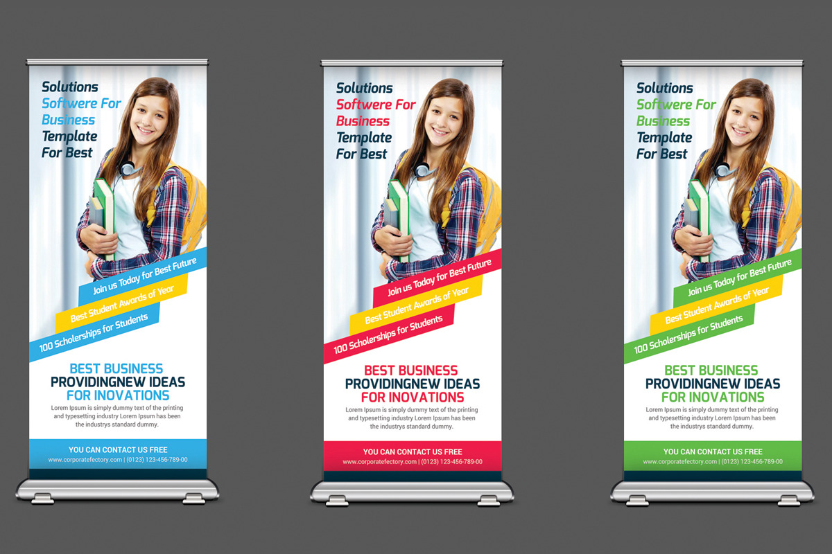 School Promotion Roll Up Banner in Flyer Templates - product preview 8
