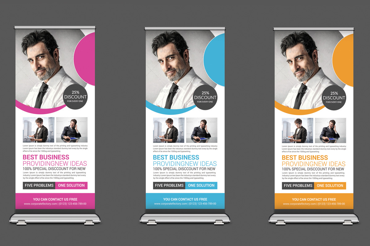 Blue Corporate Rollup Banners in Flyer Templates - product preview 8