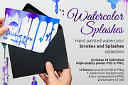 Watercolor Splashes and Strokes