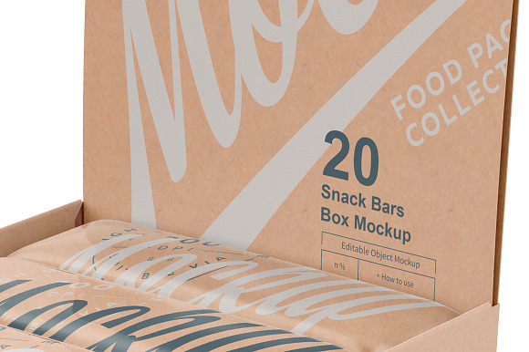 20 Kraft Bars Display Box Mock-up in Product Mockups - product preview 3