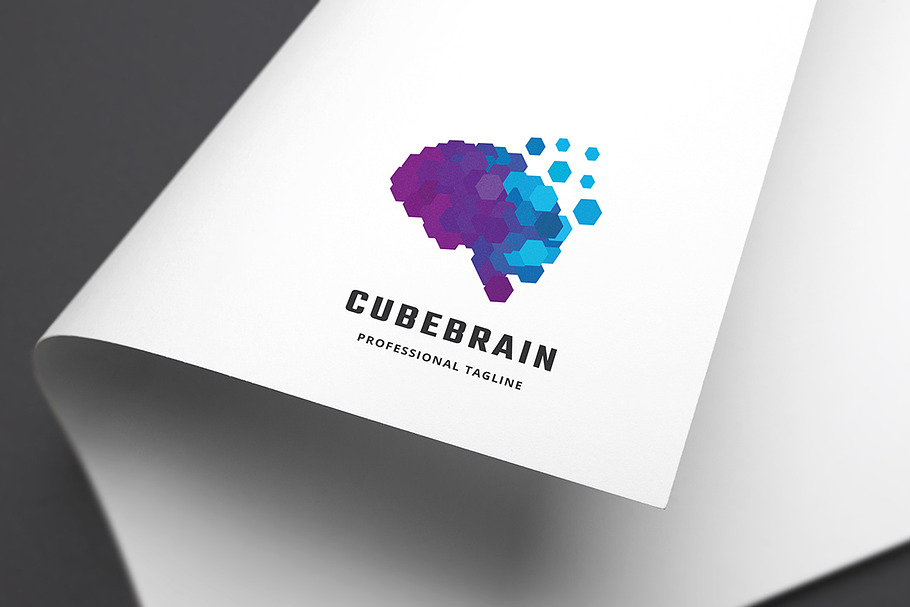 Cubes Brain Logo