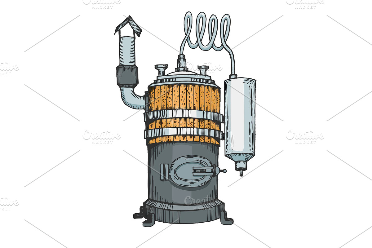 Alcohol machine color sketch vector in Illustrations - product preview 8