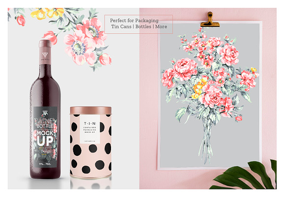 Les Fleurs, Watercolor Illustrations in Patterns - product preview 3