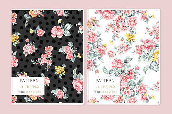 Les Fleurs, Watercolor Illustrations in Patterns - product preview 4