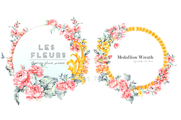 Les Fleurs, Watercolor Illustrations in Patterns - product preview 7