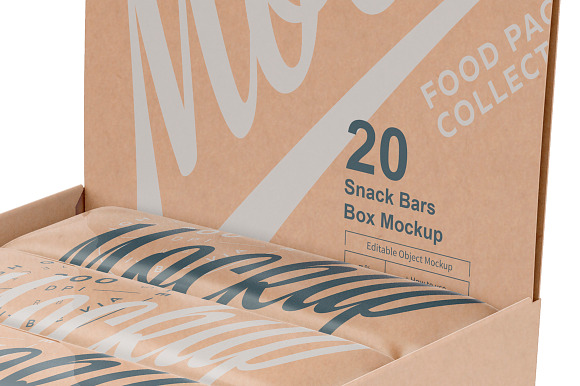 Kraft Snack Bars & Box Mockup in Product Mockups - product preview 1