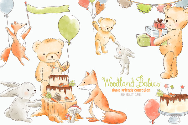 Forest Woodland animals clipart