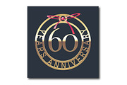 60 years anniversary vector icon