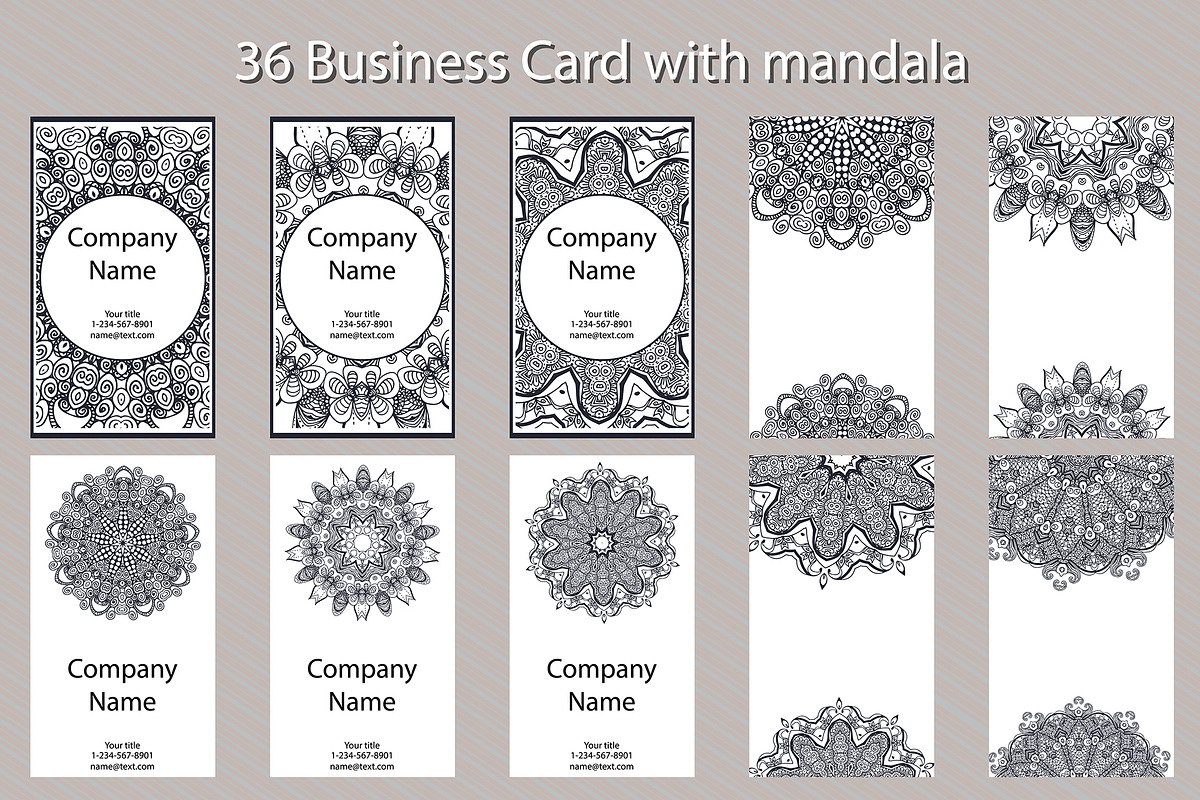 Minimal Business Cards with Mandala in Business Card Templates - product preview 8