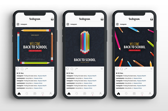 Back to School banners in Instagram Templates - product preview 3