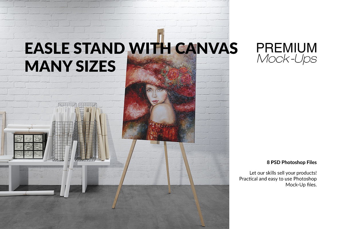 Easel with Canvas - Many Sizes in Product Mockups - product preview 8
