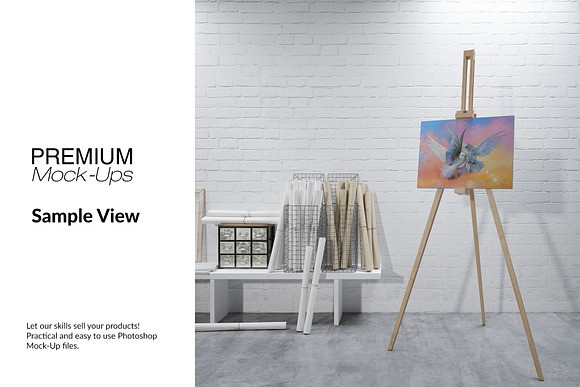 Easel with Canvas - Many Sizes in Product Mockups - product preview 5