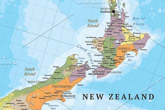 Australia and New Zealand map in Illustrations - product preview 4