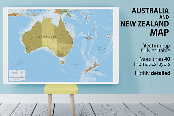 Australia and New Zealand map in Illustrations - product preview 6