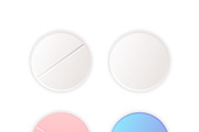 Top view on different round pills