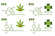 Cannabis molecule formula vector