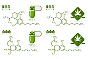 Cannabis molecule formula vector