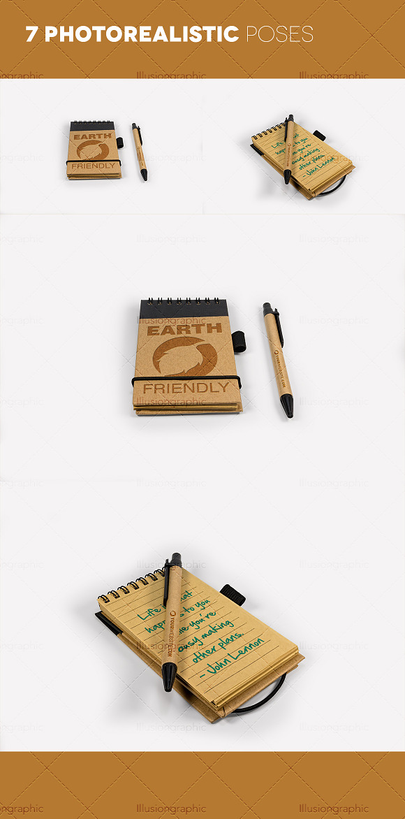 Photorealistic Block Notes Mockup in Product Mockups - product preview 3