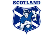 rugby player scotland flag shield