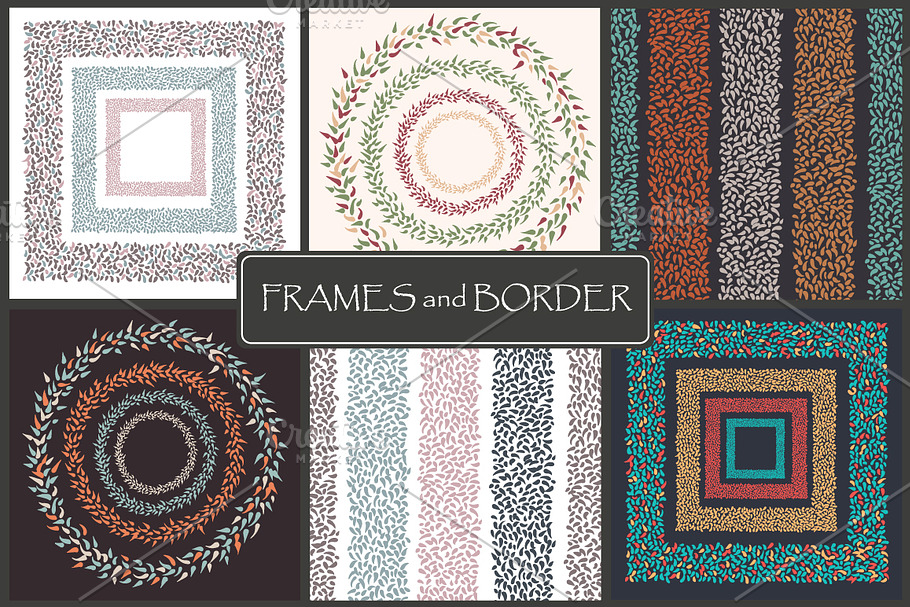 Frames and borders. Round + square.
