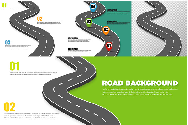 Road infographic background. Vector