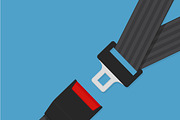 Seat belt sign vector flat icon