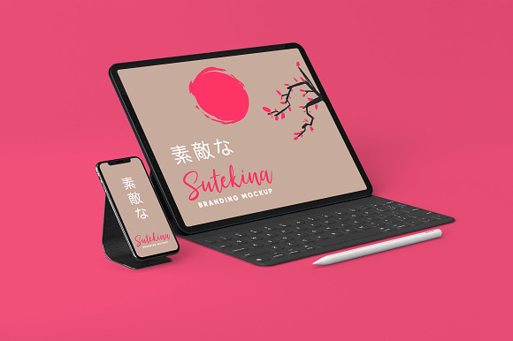 Sutekina Stationery Design Mockup in Mobile & Web Mockups - product preview 2