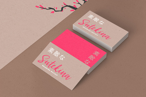 Sutekina Stationery Design Mockup in Mobile & Web Mockups - product preview 3